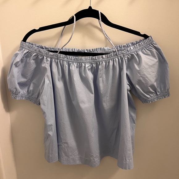 Off the Shoulder Poplin Top - Picture 3 of 6